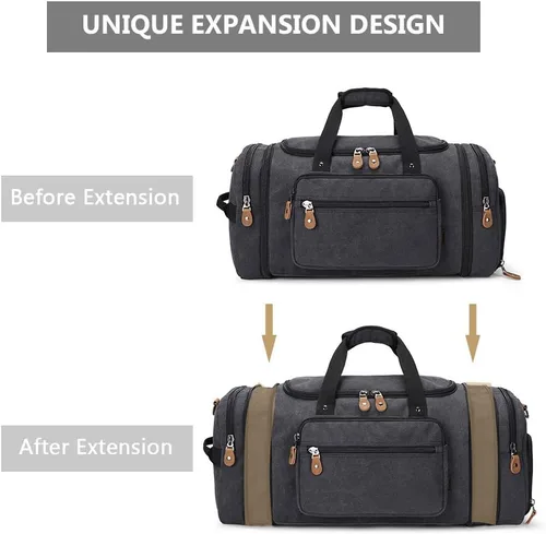 Miniatura 5 de Gonex Bolsa de lona para viaje de 50 L Compartimento gris oscuro para zapatos