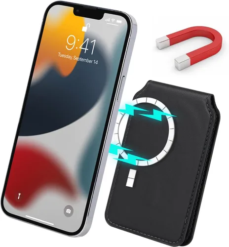 Miniatura 3 de Cavor Compatible con Magsafe Wallet, cartera magnética Magsafe para teléfono 17/16 Pro Max/14 Pro/15/14 Plus/13/12 MagSafe, tarjetero seguro Negro