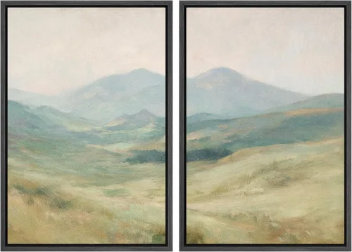 Miniatura 72 de SIGNWIN Lienzo enmarcado para pared, ilustraciones abstractas texturizadas en tonos beige terrosos, arte moderno, decorativo, contemporáneo