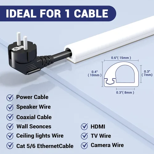 Miniatura 2 de Ocultador de cable de pared, oculto de cable flexible, ocultador de alambre de silicona autoadhesivo Aplicable a televisores para el hogar
