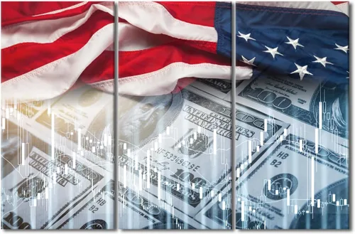 Miniatura 12 de Arte de pared de Crisis in USA para sala de estar, bandera de Estados Unidos, decoración del hogar, gráficos de otoño en Estados Unidos de América