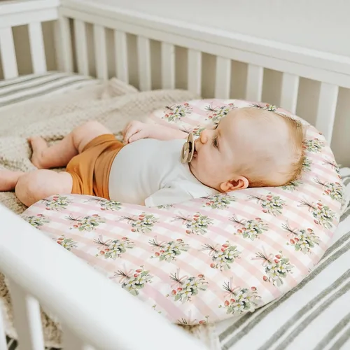Miniatura 5 de Sweet Strawberry Baby Nursing Pillow Covers for Boy Girl Pastel Strawberries Floral Pink Bows Plaids Nursery Pillowcase for Breastfeeding Pillows