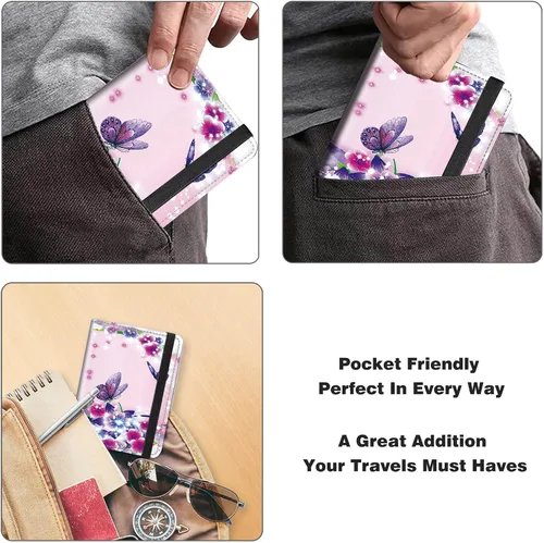 Miniatura 5 de Combo de portatarjetas de pasaporte y vacunación con bloqueo RFID-X-1, Mariposa Mujer, Minimalista