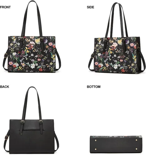Miniatura 166 de Juego de 4 bolsas modernos para mujer de cuero sintético: bolso tote, bolso de hombro, bolso de mano y cartera.