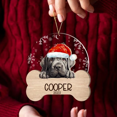 Miniatura 157 de Nazenti American Pit Bull Terrier Adorno de Navidad, adorno de perro fotográfico, adorno de perro personalizado, adornos de fotos de madera