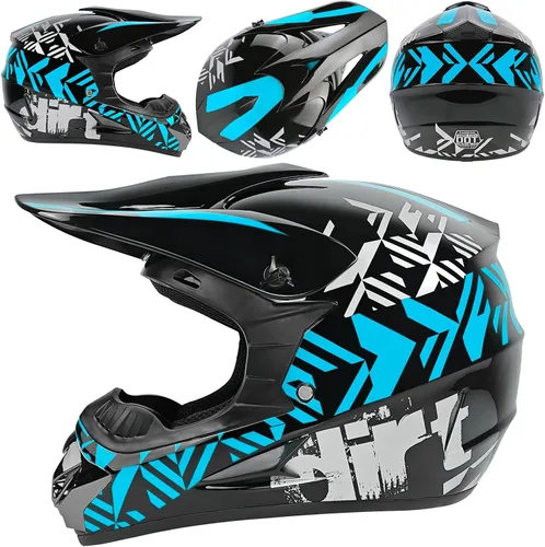Miniatura 3 de Cascos de Dirt Bike para Jóvenes de Moda para Niños, Motocross, Motocicleta, BMX, ATV, Todoterreno, Cuatro Ruedas, Cascos Integrales para Bicicleta