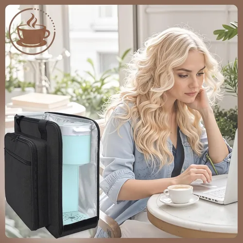 Miniatura 8 de Anitor Bolsa de viaje portátil para cafetera de transporte Keurig K-Mini/K-Mini Plus/K-Express, bolsa de viaje para máquina de café de una sola Negro