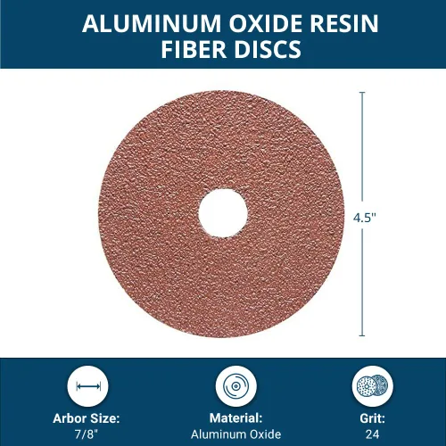 Miniatura 4 de Benchmark Abrasives Discos de lijado de fibra de resina de óxido de aluminio de 4-1/2 pulgadas para metales, madera, fibra de vidrio cenador de 7/8