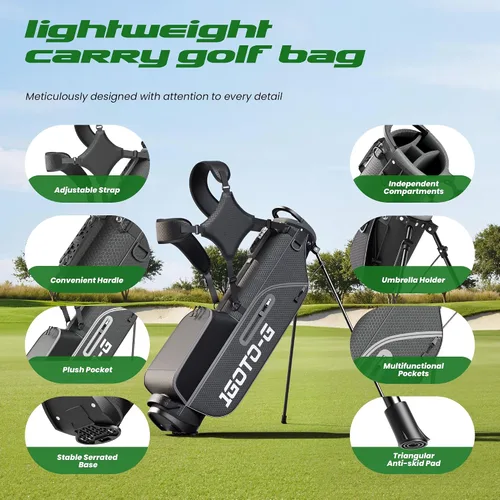 Miniatura 6 de Bolsa de Golf con Soporte Junior - Bolsa de Golf Juvenil para Edades 6-14, Bolsa de Golf con Soporte Ligera para Niños