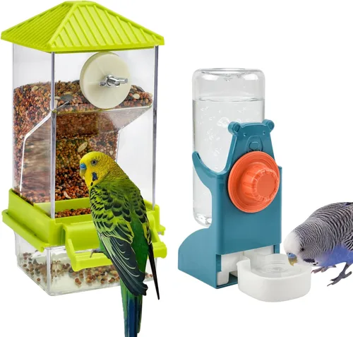 Miniatura 13 de Rypet Comedero Automático para Pájaros Sin Desorden Contenedor de Comida Transparente Jaula Comedero de Acrílico para Loros Accesorios para Pájaros