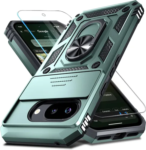 Miniatura 17 de Janmitta - Funda compatible con Google Pixel 9 Pro XL con cubierta deslizante para lente de cámara incorporada + protector de pantalla + soporte