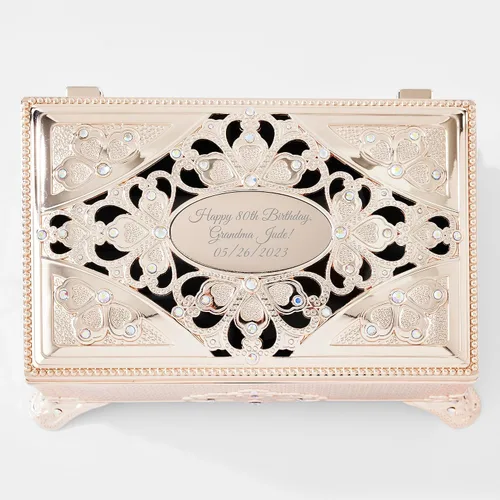 Miniatura 3 de THINGS REMEMBERED Joyero musical dorado grabado de Anastasia (personalización), reproduce música inolvidable, regalo para mujeres