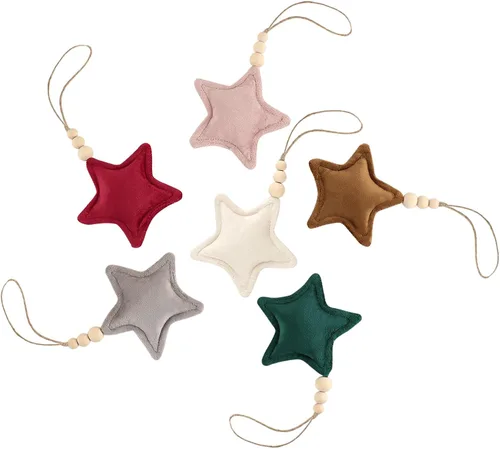 Miniatura 7 de Adornos para Árbol de Navidad, 6 Piezas de Adornos Colgantes de Terciopelo en Forma de Corazón para Navidad, Año Nuevo, Adornos para Fiestas