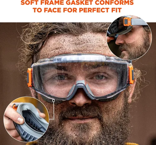 Miniatura 3 de Ergodyne Skullerz MODI - Gafas de seguridad protectoras OTG, ventilación indirecta, antiniebla, resistentes a los arañazos