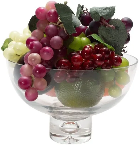 Miniatura 2 de Royal Imports Jarrón de cristal decorativo para el hogar o la boda, frutero de tallo corto de 8 pulgadas, redondo, 5 pulgadas de alto, transparente