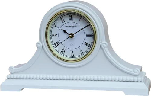 Miniatura 6 de Relojes de repisa, funciona con pilas, reloj de mesa de madera silenciosa con campanillas Westminster On The Hour de madera maciza, 9 x 16 x 3 Nogal