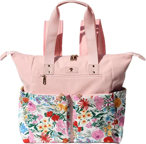 Miniatura 21 de ESVAN Bolsa de pañales Totepack Mochila 2 en 1 para mujer, multifuncional, de gran capacidad, con bolsillos aislados, viaje Multifunctional Rosa