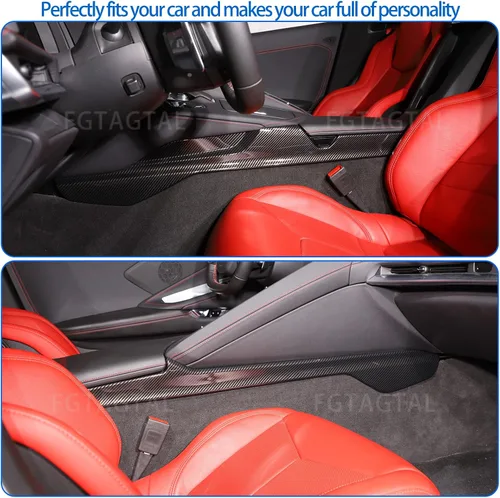 Miniatura 5 de Co-Pilot - Cubierta de panel lateral de caja de reposabrazos compatible con Chevrolet Corvette C8 2020-2026, moldura de panel lateral del conductor