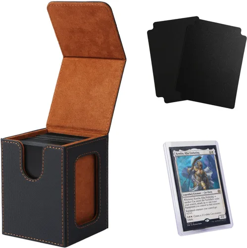 Miniatura 12 de Venssu MTG Caja de cubierta para pantalla Commander, caja de cartas para 100 tarjetas de doble funda, almacenamiento de tarjetas TCG con 2 divisores