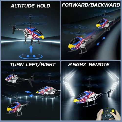 Miniatura 2 de YongnKids - Helicóptero a control remoto para niños, avión rc para niños de 8 años en adelante, 3.5 canales, helicóptero rc de 2.4GHz con luces LED