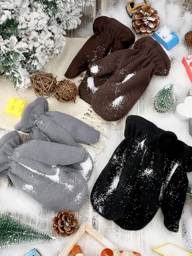 Miniatura 7 de SATINIOR - Guantes de forro polar para niños (3 pares)