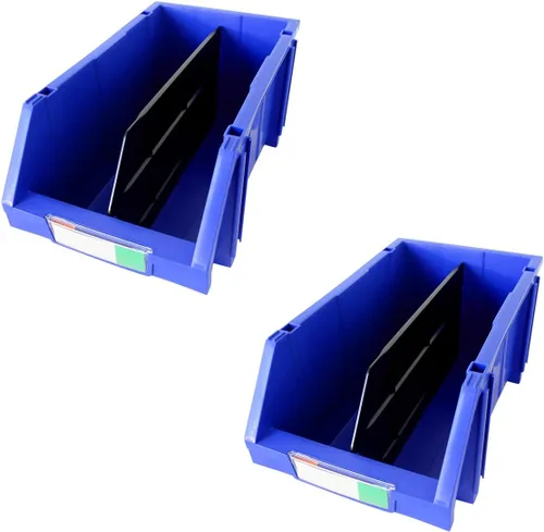 Miniatura 13 de Paquete de 2 contenedores apilables extragrandes de almacenamiento – 16.5 x 14.5 x 6.9 pulgadas, organizador resistente, diseño colgante