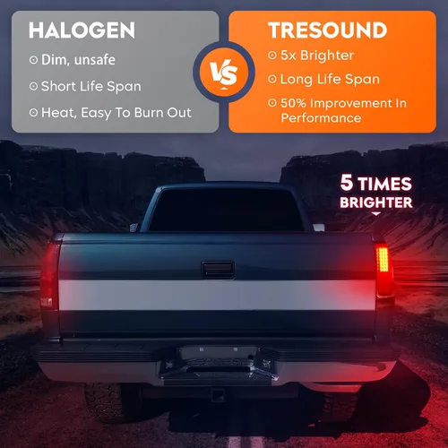 Miniatura 3 de Tresound Luz trasera LED para Dodge Ram 1500 1994-2001, Ram 2500 3500 1994-2002, montaje de luz trasera cromada, lente transparente