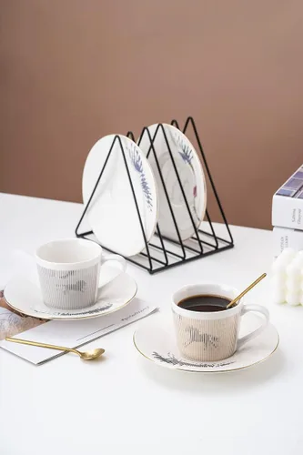 Miniatura 5 de Tazas y platillos de espejo, taza de café con reflejo de espejo, taza de café reflectante, tazas de té y platillos para mujeres, bodas, fiestas, té