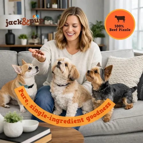 Miniatura 5 de Jack&Pup Bully Stick Bites- 10 onzas – Golosinas para perros pequeños y medianos – Todo natural, Pizzle de carne de res de un solo ingrediente