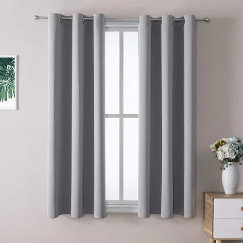 Miniatura 48 de ChrisDowa - Cortinas de cenefa pequeñas para cocina, cortinas cortas con ojales y aislamiento térmico para oscurecer la sala y habitación
