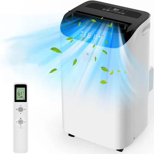 Aire acondicionado portátil de 12000 BTU con control remoto, unidad de aire acondicionado de refrigeración independiente 3 en 1 con ventilador y