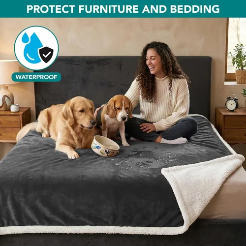 Miniatura 2 de PetAmi - Manta impermeable para perro adecuada para cama, sofá Funda impermeable para cama de perro, para perros grandes, cachorros Manta