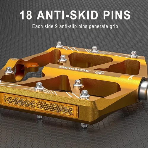 Miniatura 6 de Pedales de bicicleta de 9/16 pulgadas, pedales de bicicleta con reflectores, 3 rodamientos sellados, pedales de plataforma ancha para bicicleta