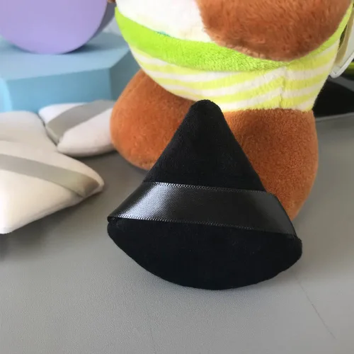Miniatura 5 de 6 esponjas de maquillaje en polvo cosmético para base de algodón, almohadillas de maquillaje triangulares suaves, esponjas de maquillaje negras