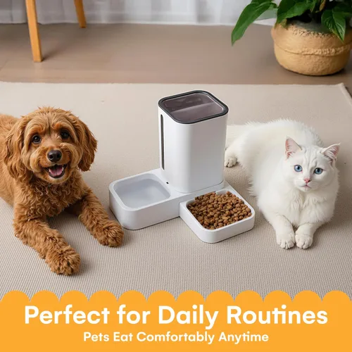 Miniatura 6 de Comedero automático para perros y gatos – Tazón de alimentación por gravedad – Dispensador de agua para mascotas – 12.5 x 12.5 x 12.2 pulgadas