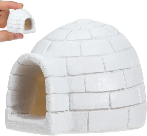 HOMSFOU Mini figura de iglú modelo de casa de hielo de 2.16 x 1.88 x 1.77 pulgadas, adorno de decoración ártica para niños, casa de muñecas, micro