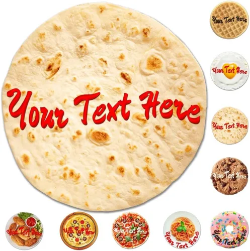 Miniatura 11 de Manta redonda de ramen personalizada con nombre y texto, manta de comida personalizada, regalos novedosos, mantas suaves personalizadas para Manta
