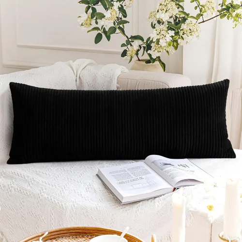 Miniatura 123 de Artscope Fundas de Almohada de Pana a Rayas Acogedoras Súper Suaves Decorativas Cuadradas Fundas de Cojín para Sofá Sillón Dormitorio Decoración