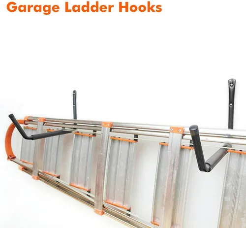 Miniatura 5 de Ihomepark Colgador de ganchos de almacenamiento de kayak para interiores de garaje resistente, soporte colgante de pared para tabla de remo