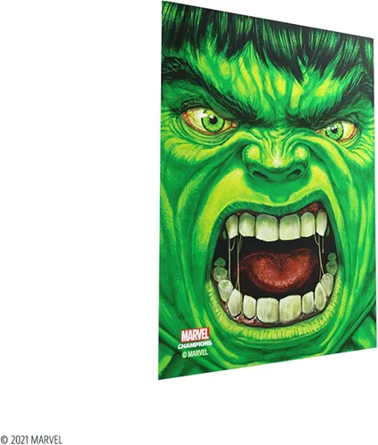 Miniatura 4 de GameGenic Marvel Champions The Card Game - Fundas oficiales de Hulk Paquete de 50 fundas artísticas y 1 funda transparente Soporte