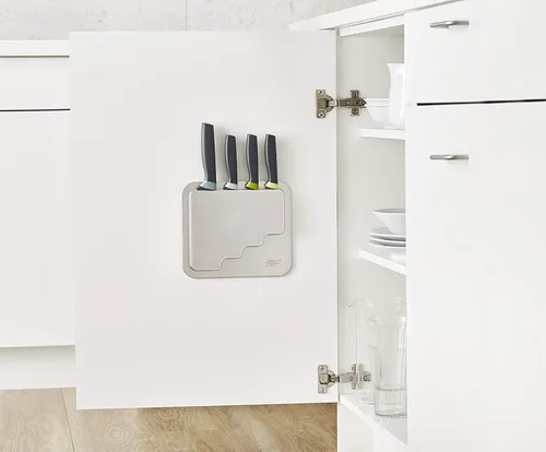 Miniatura 4 de Joseph Joseph DoorStore - Juego de cuchillos Elevate con bloque de cuchillos 3M adhesivo para pared y gabinete para puerta, 5 piezas, ópalo
