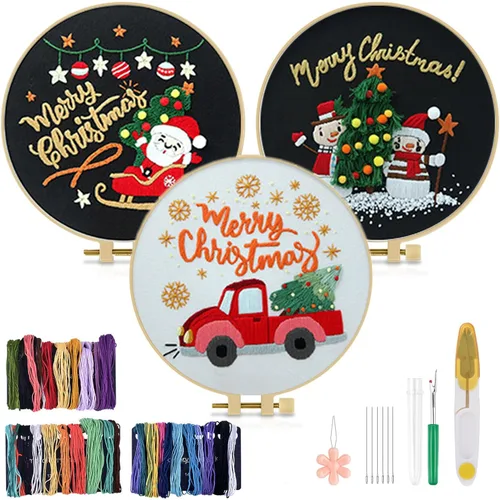 Miniatura 22 de TINDTOP Kit de Bordado para Principiantes Adultos, Kit de Bordado de Pájaros para Principiantes, Incluye Tela de Bordado Aros Hilos para Amantes