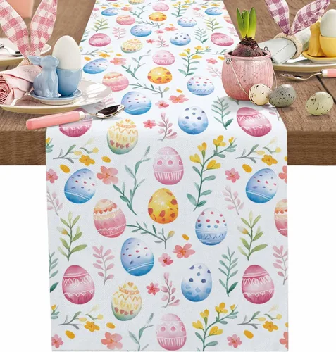Miniatura 17 de Juego de 4 manteles individuales con diseño floral de conejo de Pascua, manteles individuales lavables para cocina, mesa de comedor, manteles