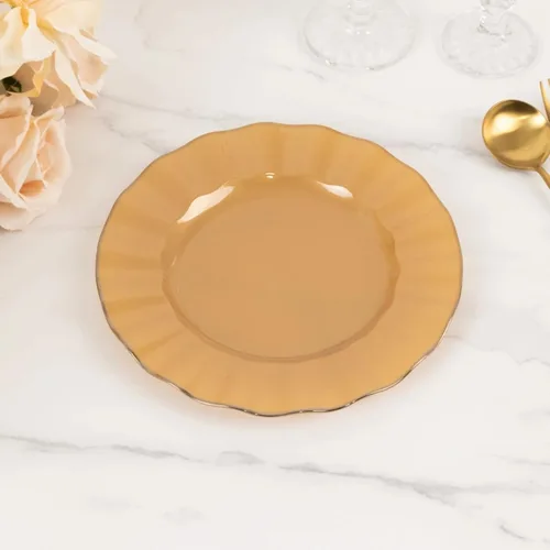 Miniatura 49 de Efavormart - Platos de cena de 11 pulgadas – Juego de 10 platos desechables redondos de plástico negro con borde dorado rizado – Vajilla elegante
