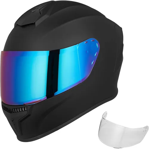 Miniatura 9 de Cascos integrales de motocicleta para adultos, hombres y mujeres DOT con visera tintada, modelo MD-813 para bicicleta de calle y carreras