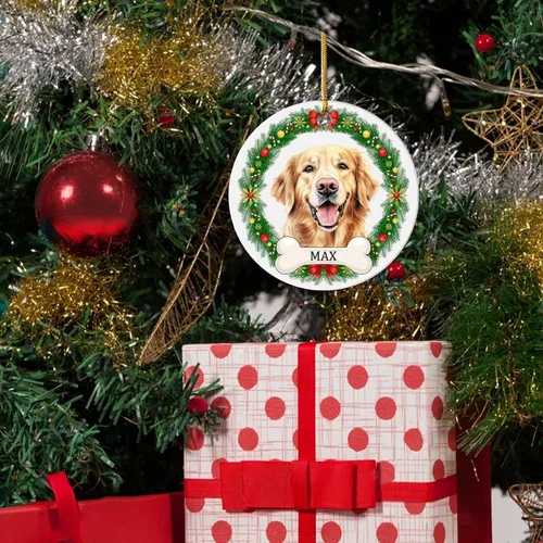 Miniatura 6 de Impreso en EE. UU. Adornos de Navidad personalizados con foto de perro, adorno de árbol de Navidad con nombre y foto de cachorro personalizados