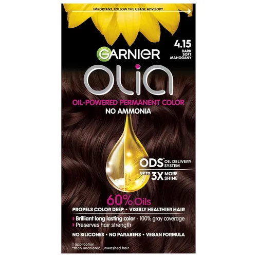 Miniatura 20 de Garnier Olia Tinte para el cabello permanente rico en aceite de color brillante sin amoníaco, 5.0 marrón medio (paquete de 2) tinte para el cabello