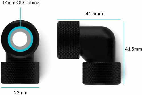 Miniatura 2 de PrimoChill 0.551 in Rígido SX 90 Grados Set de Montaje - Cobre Caramelo