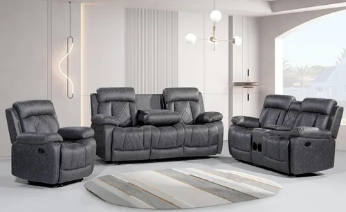 Miniatura 15 de Betsy Furniture Silla reclinable eléctrica de microfibra suave, luz LED, tipo C y cargador USB, reclinable gris humo 9052 (potencia, silla)
