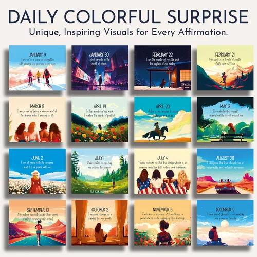 Miniatura 7 de RYVE Calendario diario de afirmación – Calendario de escritorio motivacional con afirmaciones diarias para mujeres, regalos positivos